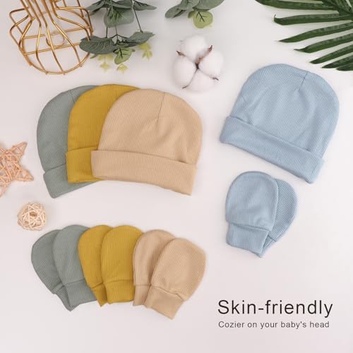 Newborn Baby Hats and Mittens Set - Image 4