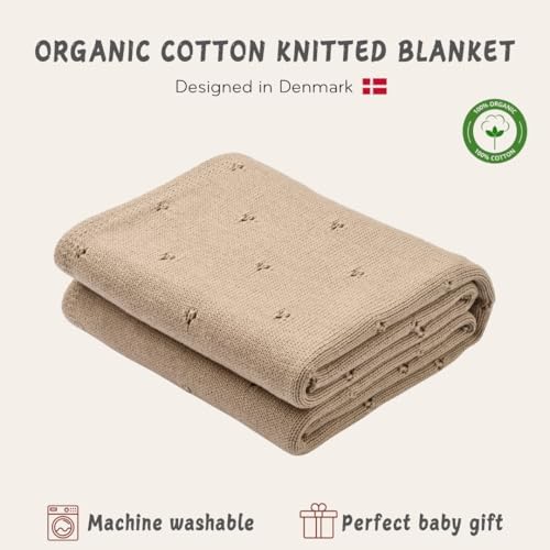 Receiving Blankets, 100% Organic Cotton Knit, Newborn Baby Swaddle | - Image 3