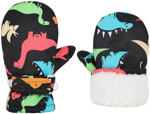Toddler Gloves Kids Mittens Winter Warm Lined Fleece Gloves Waterproof Snow by Slivery+Color