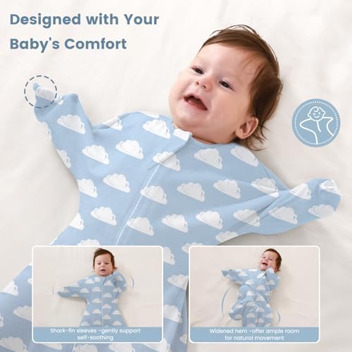 ZIGJOY Swaddle Sleep Sack 6-12 Months, 1.0 Tog Cotton Baby Swaddle Blanket - Image 4