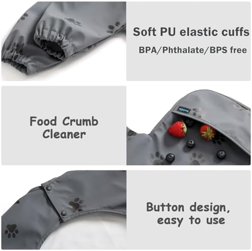 Weaning Bib with Long Sleeves & BLW, Soft and Skin-Friendly Material - Image 6
