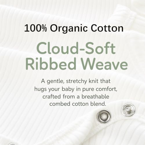 Baby Girl Knit Ruffle Outfit Clothes Ribbed 100% Organic Cotton Solid Color - Image 2