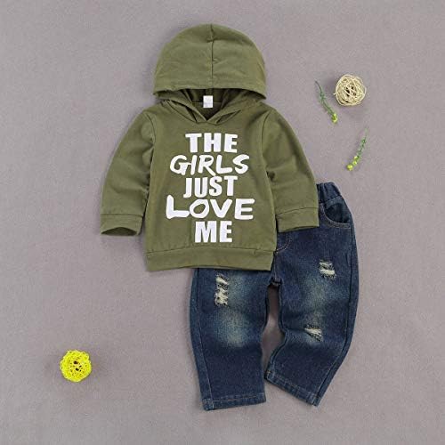 fhutpw Toddler Baby Boy Outfits Hoodie Sweatshirts & Jeans Clothes Set Fall - Image 2