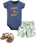 Hudson Baby Unisex Baby Cotton Bodysuit, Shorts and Shoe Set by HudsonBaby