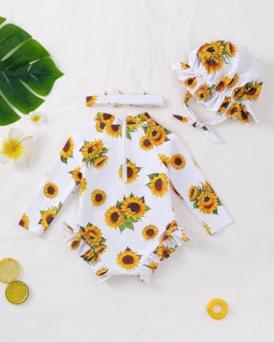Renotemy Baby Swimsuit Girls One-Piece Swimwear Baby Beach Essentials 3M-3T - Image 4