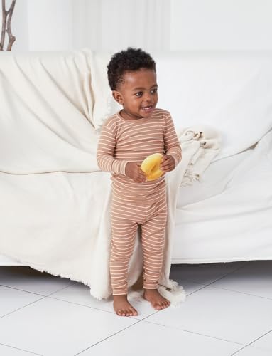 AVAUMA Stripe Pattern Baby Boys Girls Pajama Set Kids Toddler Snug fit Ribbed - Image 3