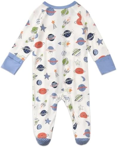 Aablexema Baby Rayon of Bamboo Footed Pajamas Zipper - Image 5
