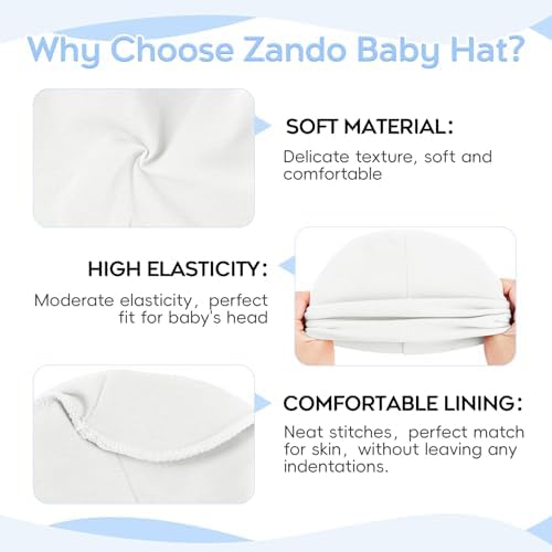 Zando Baby Beanie Newborn Hats Infant Toddler Seamless Warm Soft Knit Cap - Image 3