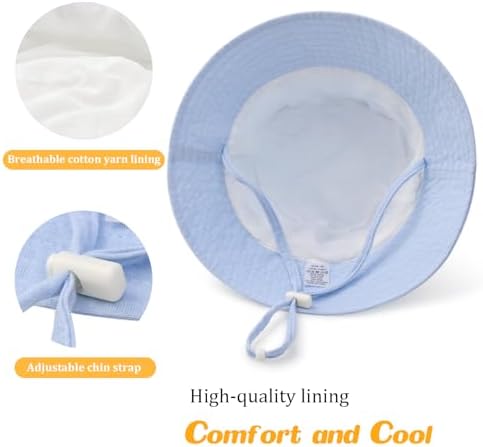 Baby Sun Hat Infant Toddler Summer Cotton Yarn Beach Bucket Hat - Image 4