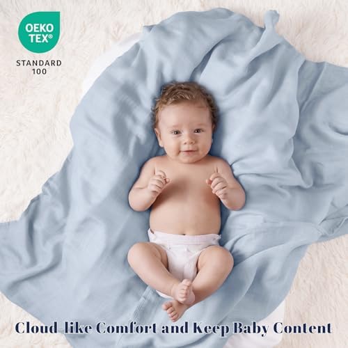 PHF Muslin Swaddle Blankets for Newborn, Large 47x 47 Inches, 4 Pack Organic - Image 5