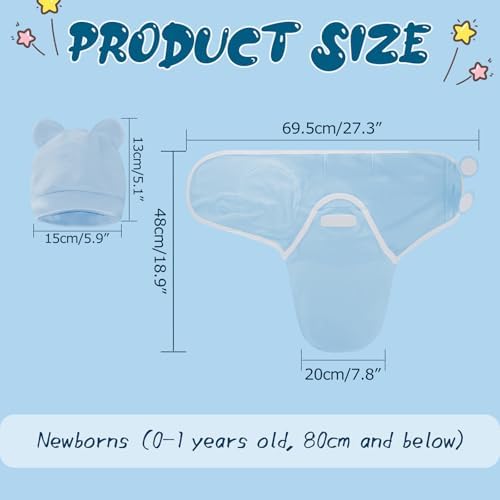 Baby Swaddle Sleep Sacks with Hats - Image 2
