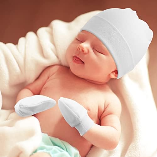 Newborn Baby Hats and Mittens Set Infant Beanie Cap Toddler Gloves Newborn - Image 4