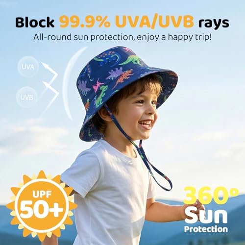 Toddler Bucket Hats UPF 50+ Baby Sun Hat Adjustable Kids Sun Protection Summer - Image 2