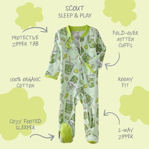 Butterblu Scout Sleep & Play 100% Organic Cotton Footed Zip Front PJs | GOTS - Image 2