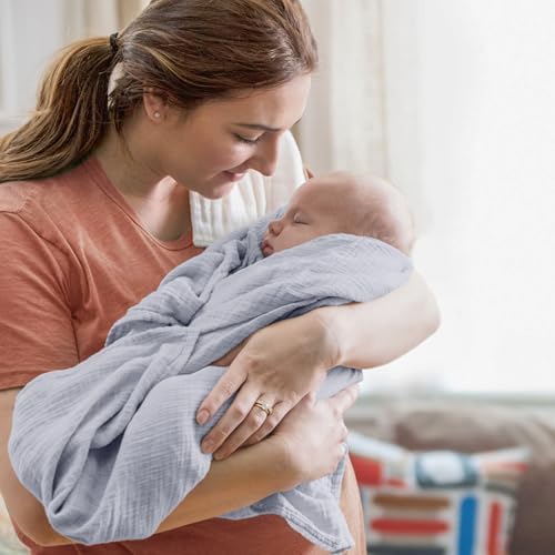 Bearmoss Muslin Swaddle Blankets, 40 x 38 inches Baby Swaddle - Image 3