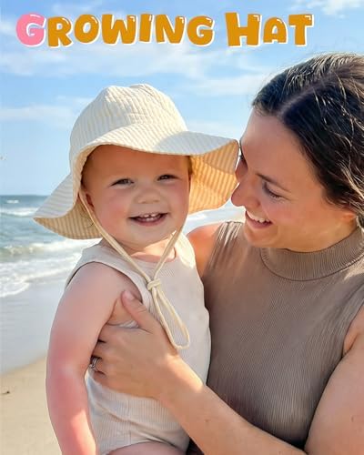 HONGTEYA Baby Sun Hat Muslin Wide Brim Toddler Girl Beach Bucket Hat - Image 6