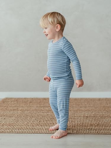AVAUMA Stripe Pattern Baby Boys Girls Pajama Set Kids Toddler Snug fit Ribbed - Image 5