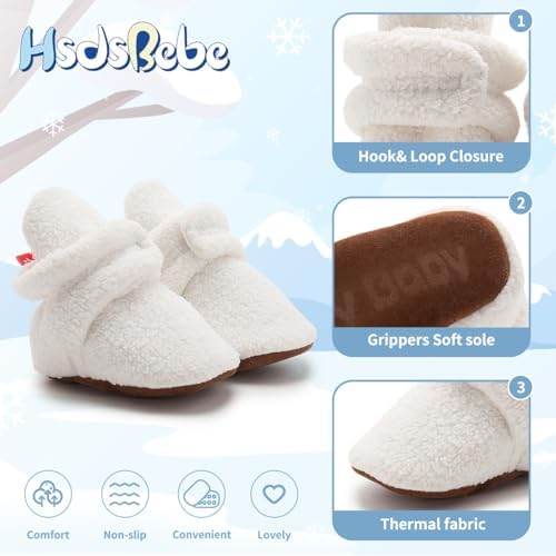 HsdsBebe Unisex Newborn Baby Cotton Booties Non-Slip Sole - Image 5