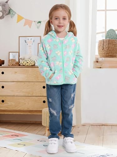 Toddler Baby Girl Fleece Jackets Fall Clothes Hooded Zip Fuzzy Coats - Image 2