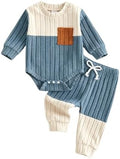 Giraropa Newborn Baby Boy Clothes Rib Knit Romper Jumpsuit Solid Sweater by Giraropa