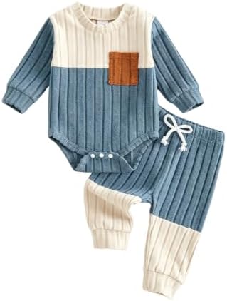 Giraropa Newborn Baby Boy Clothes Rib Knit Romper Jumpsuit Solid Sweater by Giraropa