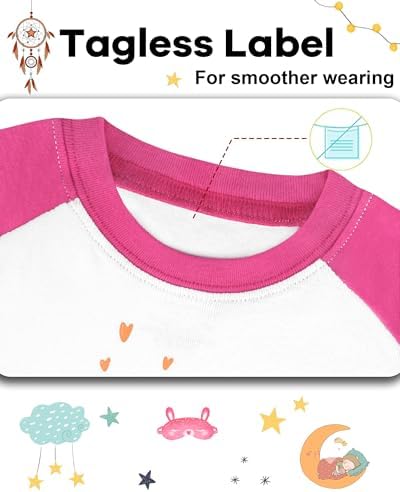 DAUGHTER QUEEN Girls Summer Pajamas Set 4 Pieces 100% Cotton Sleepwear Size 18 - Image 3
