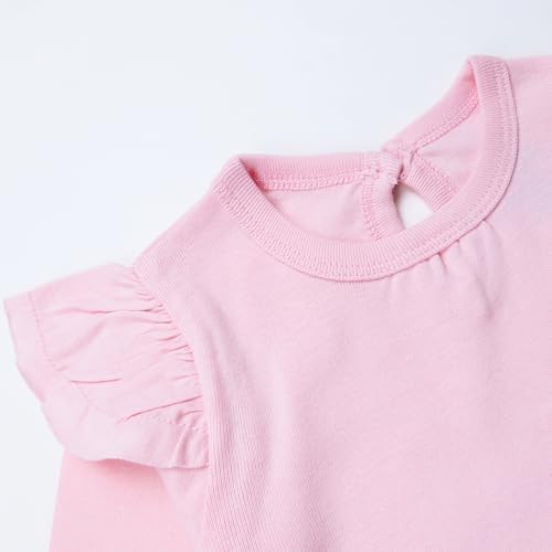 HonestBaby Baby Girls' 5-pack Long Sleeve Ruffle Shoulder Bodysuits 100% - Image 3