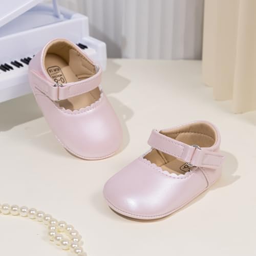 Meckior Infant Baby Girls Soft Sole Bowknot Princess Wedding Dress Mary Jane - Image 4