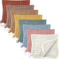 8 Packs Muslin Burp Cloths Large 20" x 10", 6 Layers Unisex Baby Absorbent 100% by Remagr