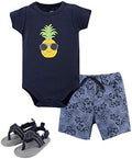 Hudson Baby Unisex Baby Cotton Bodysuit, Shorts and Shoe Set by HudsonBaby