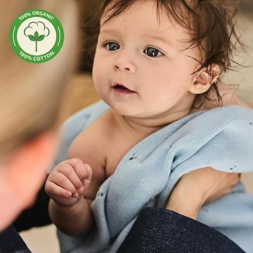 Receiving Blankets, 100% Organic Cotton Knit, Newborn Baby Swaddle | - Image 4