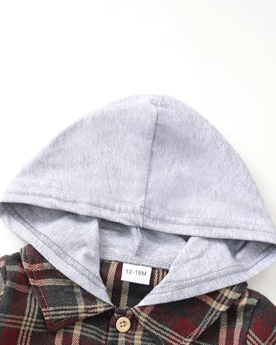 Toddler Baby Boy Long Sleeve Shirt Flannel Buffalo Plaid Shirts Button Down - Image 4