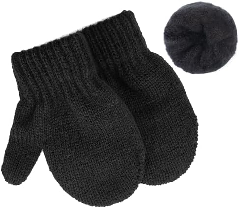 Century Star Toddler Mittens Thick Knit Kids Winter Gloves Warm Toddler Winter - Image 2