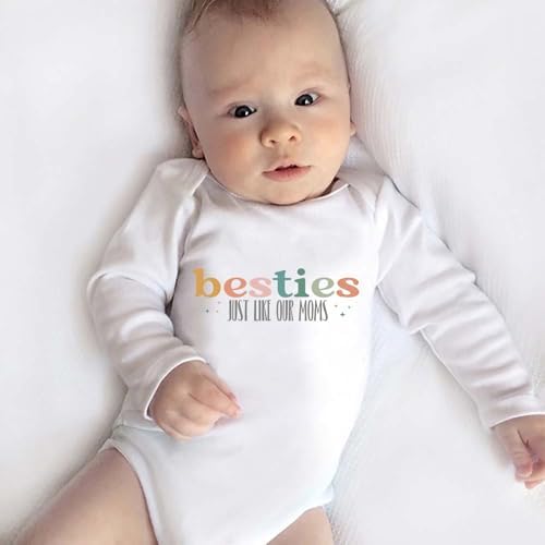 Besties Just Like Our Moms Baby Bodysuit Best Friend Baby Bodysuit Mom Besties - Image 3