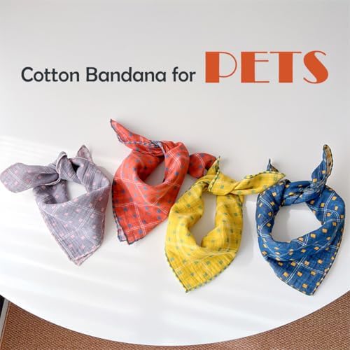 Double Layers Two Tones Dog Cotton Bandana Bibs Scarf DCB03 O&B - Image 4