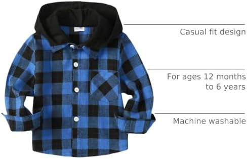 Toddler Baby Boy Long Sleeve Shirt Flannel Buffalo Plaid Shirts Button Down - Image 4