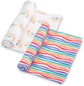 LollyBanks Baby Blankets 2 Pack, 100% Organic Cotton Muslin Swaddle Blankets by LollyBanks