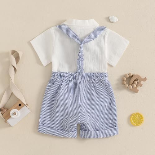 PUHHAPIEY Baby Boy Gentleman Wedding Outfit Dress Romper Suspender Pants | 0 3 - Image 3