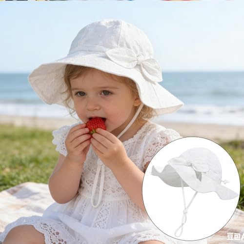 Baby Girl Sun Hat Kids Summer Beach Wide Brim Hats Toddler Bucket Hat - Image 3