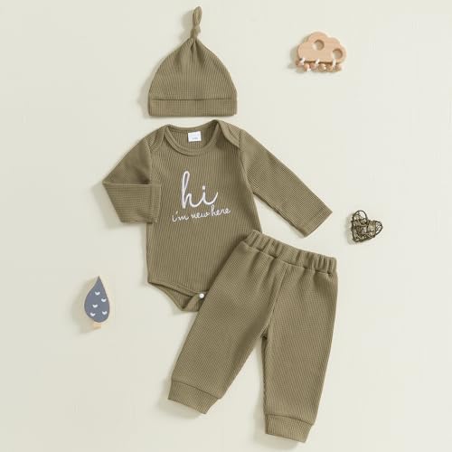 Giraropa Newborn Baby Boy Clothes Rib Knit Romper Jumpsuit Solid Sweater - Image 3