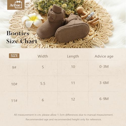 Avibae Baby Booties, Warm Infant Girl Boy Socks Bootie, Newborn Knit Shoes - Image 6