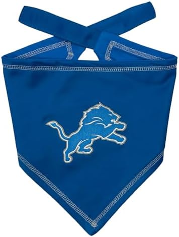 Pets First NFL Detroit Lions TIE Bandana, Small/Medium. Dog Bandana Scarf Bib by PETSFIRST