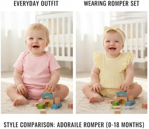 TITKKOP Ruffle Bubble Romper for Baby Girl | One-Piece Shorts Jumpsuit | Summer - Image 5