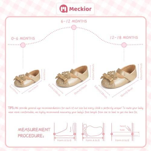 Meckior Infant Baby Girls Soft Sole Bowknot Princess Wedding Dress Mary Jane - Image 6
