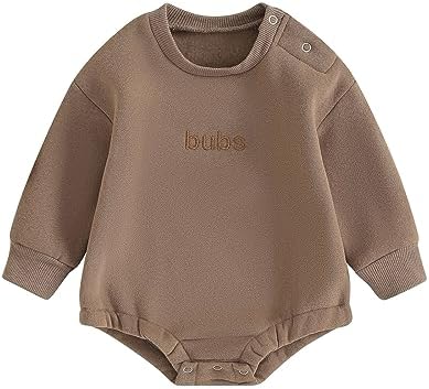 VISGOGO Newborn Infant Baby Boy Oversized Romper Sweater Bodysuits Coming Home by VISGOGO