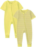 Jimonda Baby Romper Short Sleeve Cotton Pajamas 2-Way Zipper by JimondaBaby