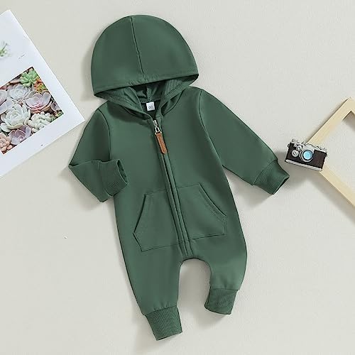 Fall Baby Clothes Newborn Boy Girl Hoodie Romper Long Sleeve Jumpsuit Winter - Image 3