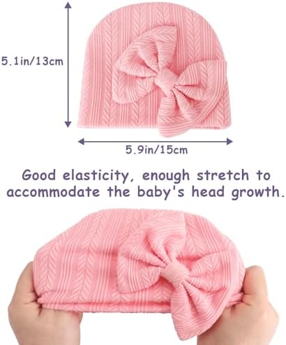 Newborn Baby Hats and Mittens Set Infant Bow Beanie Cap Toddler Gloves Newborn - Image 2