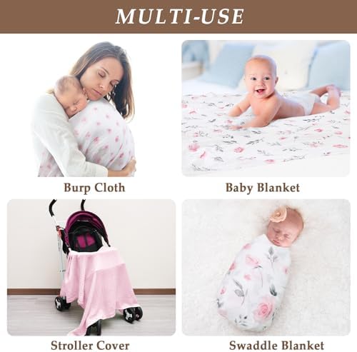 david's kids 4 Pack Baby Muslin Swaddle Blankets, 100% Cotton and Ultra Soft - Image 4