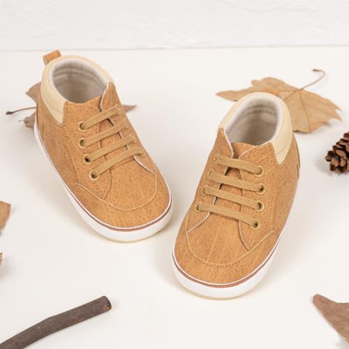 Meckior Toddler Baby Boys Girls High Tops Ankle Sneakers Soft Anti-Slip Sole PU - Image 4